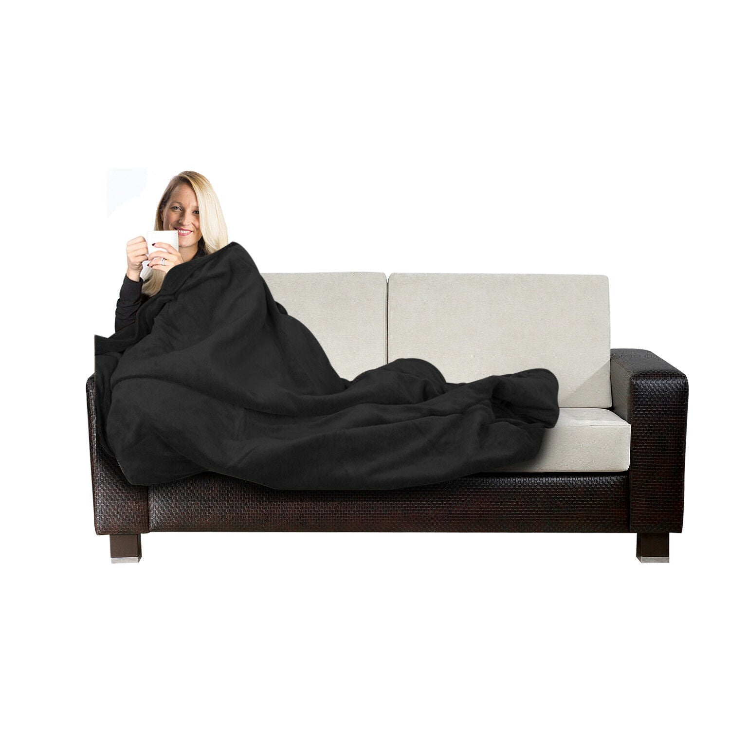 Electric Heated Throw Over Under Blanket Fleece Washable Polyester Warm Mattress