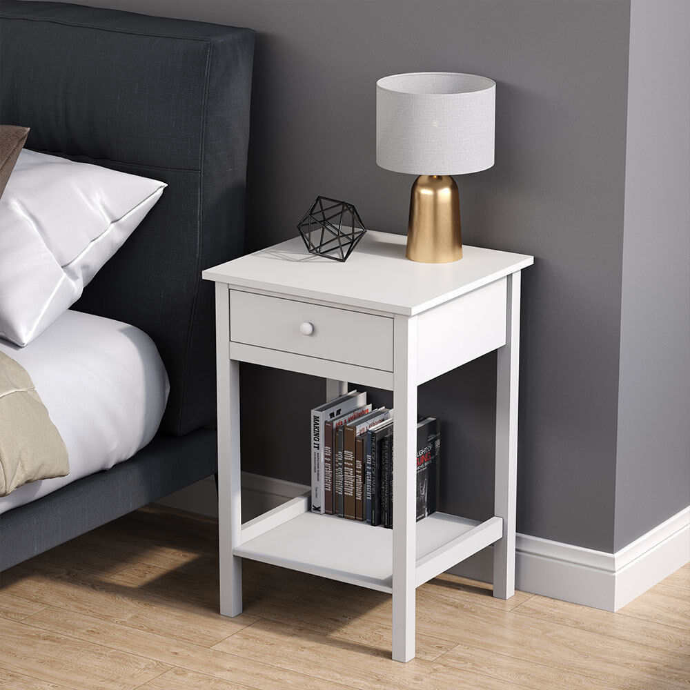 Bedside Table Side Table Wooden Sofa End Table Nightstand Bedroom Drawer Shelf