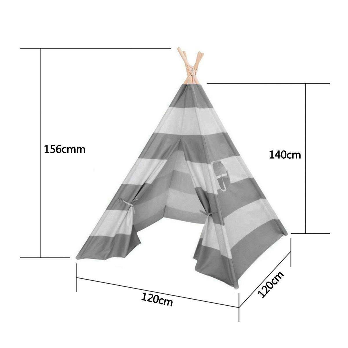 Cotton Canvas Kids Teepee Tent Childrens Wigwam Indoor Outdoor Play House Large