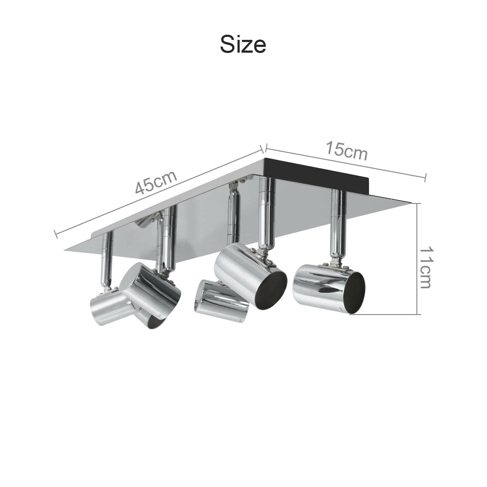 6 Arm LED Ceiling Light Fitting Adjustable Kitchen Spot Lamp Bulb Spotlight