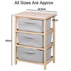 3 Tier Drawers Wooden Storage Cabinet Rack Grey Baskets Bedroom Unit Furniture