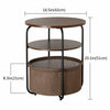 Round Coffee Table Metal Legs Side End Table Modern Living Room Furniture Brown