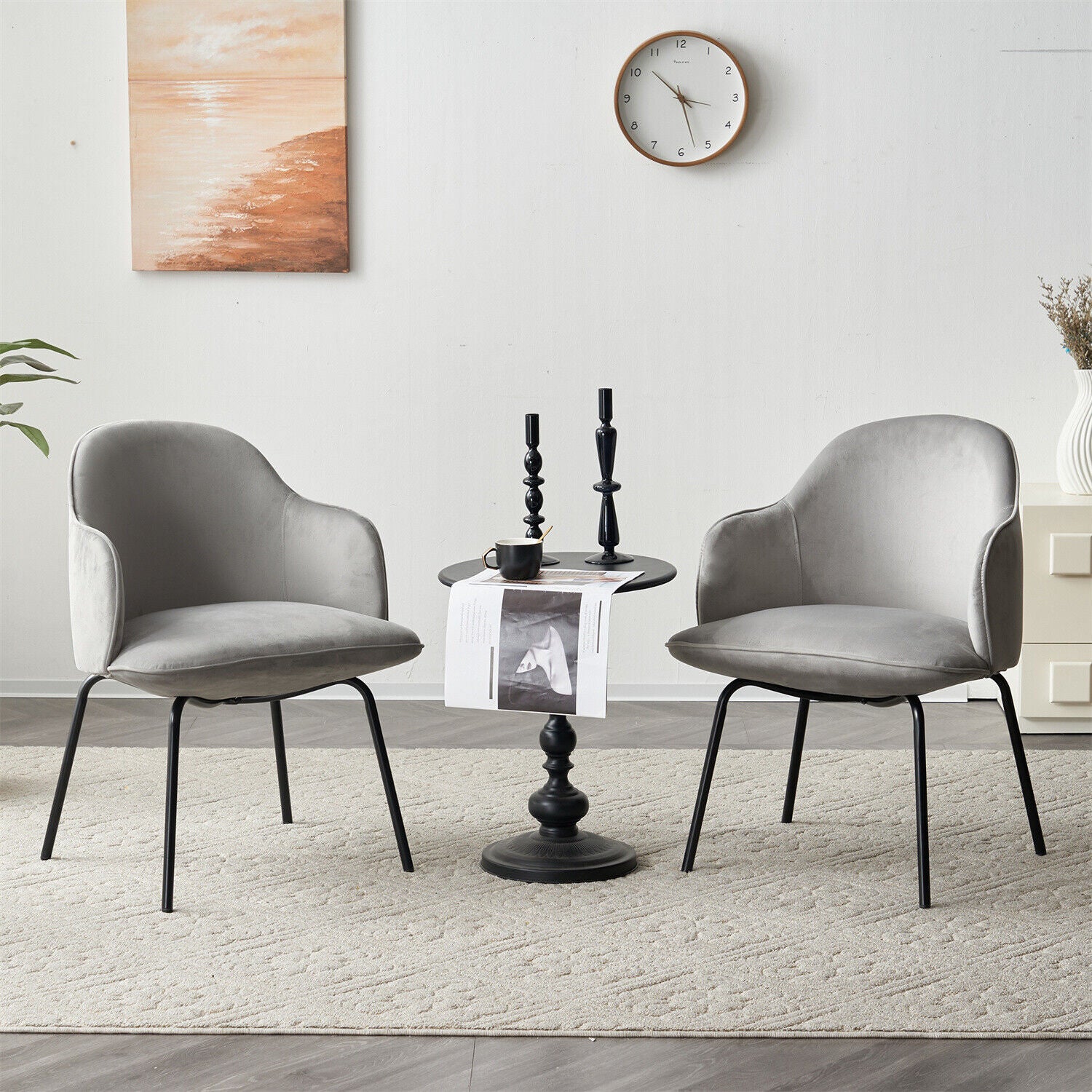 Dining Chairs Set of 2 Upholstered Chairs Accent Chairs Armchair Lounge Chair HT