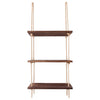Nostalgic 3 Tier Shelf Wall Hanging Shelves Natural Rope Wooden Floating Shelves