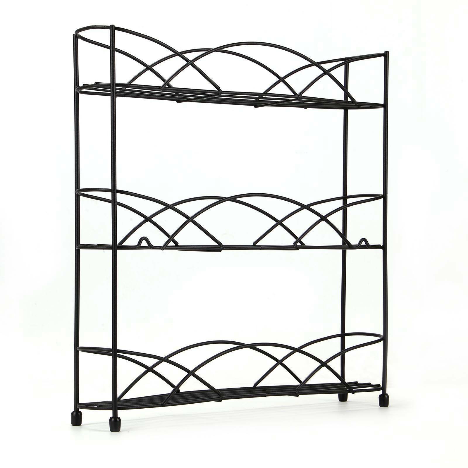 3 TIER WALL MOUNTED/FREE STANDING SPICE RACK HERB HOLDER 21 JARS KITCHEN STORAGE