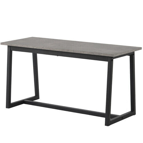 4-Seater Dining Table Set with 2 Benches Breakfast Kitchen Furniture Steel Frame