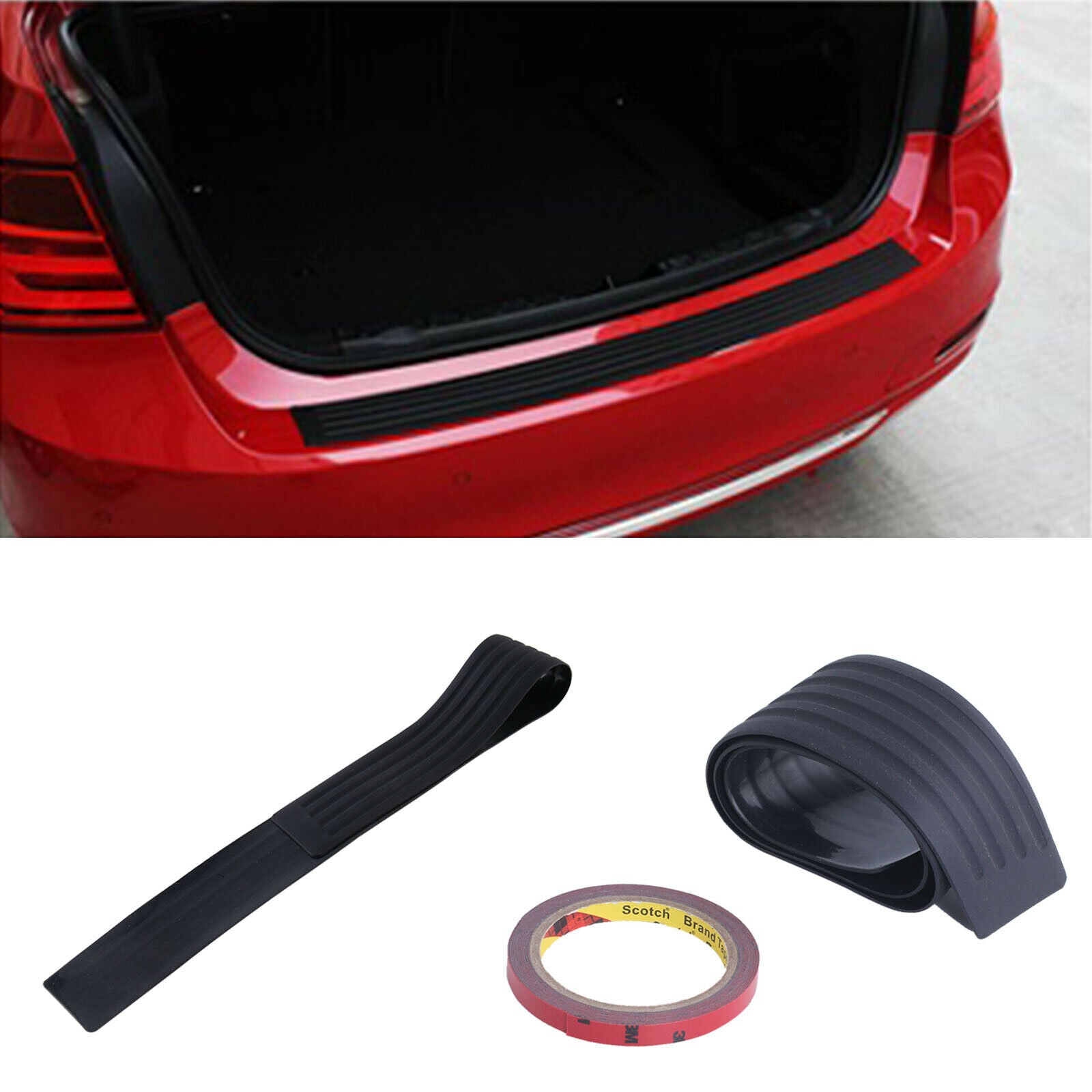New Rear Bumper Scratch Guard Protector Cover Strip Plate Bendable Rubber 90cm