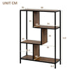 3-Tier Industrial Floor Standing Bookcase, Storage Rack in Living Room