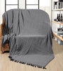 100% Cotton Chevron Throw Blanket For Sofa Bed Settee Large With Tassel 3 Sizes