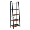 5-Tier Ladder Shelf Bookshelf Bookcase Plant Stand Book Storage Rack Metal Wood