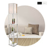 3-Tier Shelf Floor Lamp with Shade Free Standing Standard Light Storage White