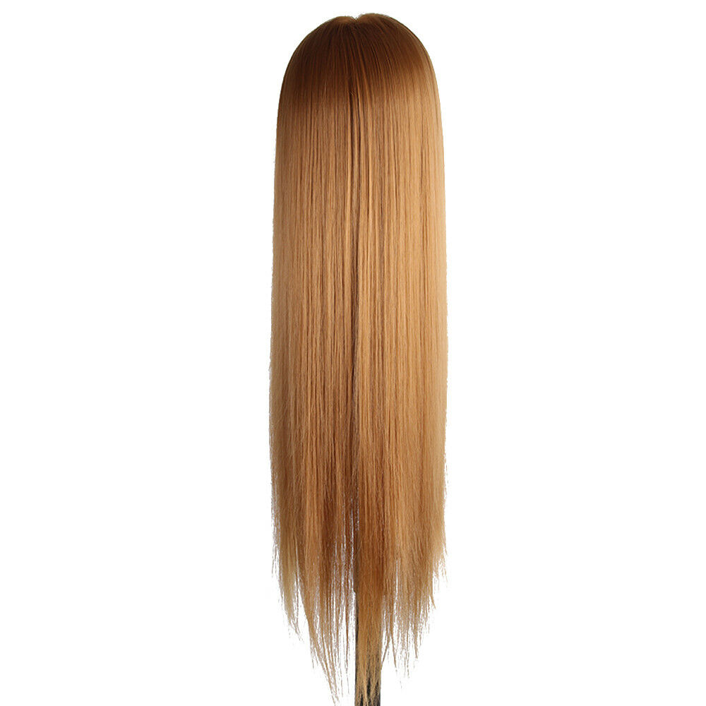 30'' Salon Hairdressing Training Head 50% Real Human Hair Mannequin Doll & Clamp