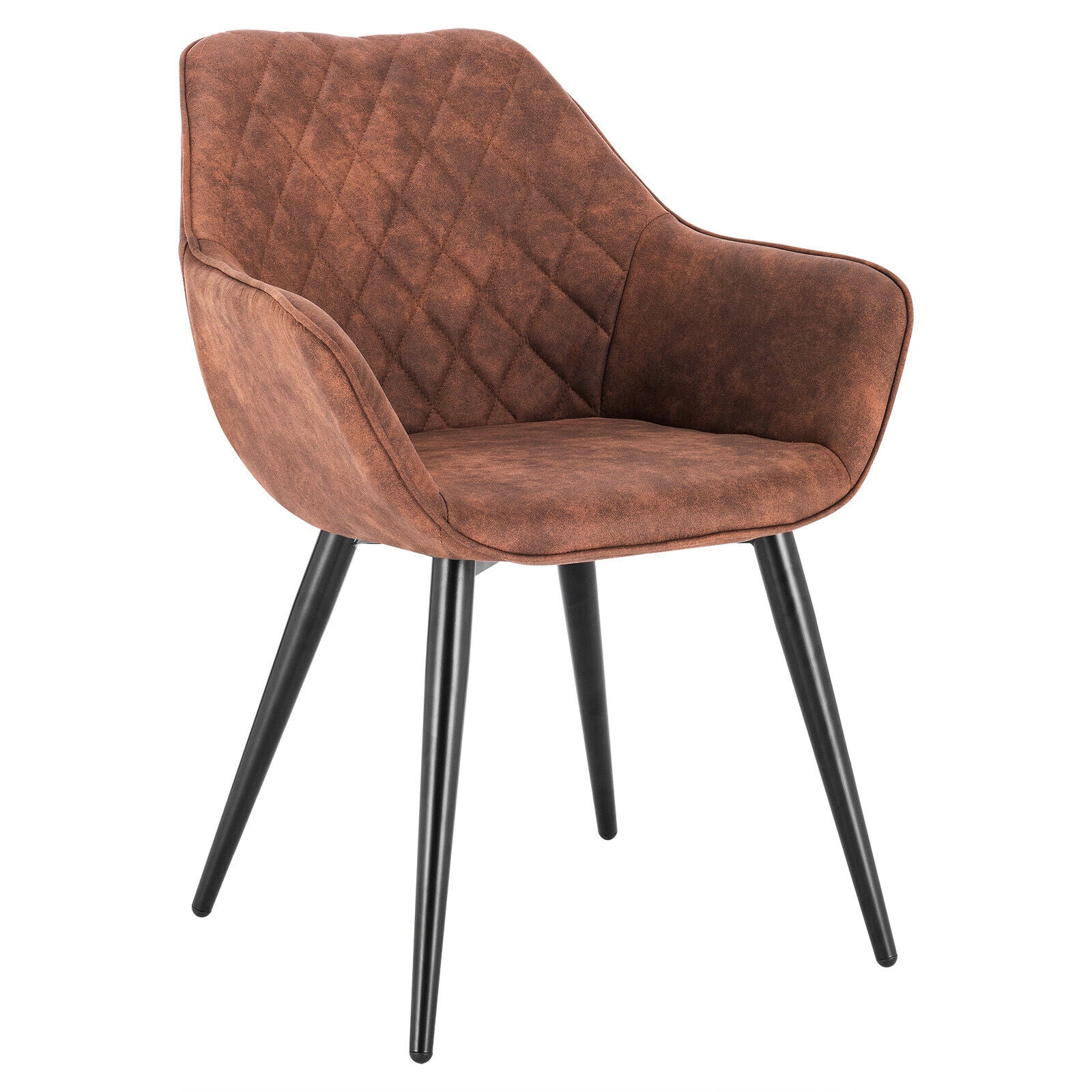2x Kitchen Dining Chair Lounge Living Room Corner Chair with Fabric Metall