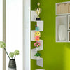 3/5 Tier Floating Wall Shelves Corner Shelf Storage Wood Display Bookcase Decor