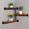 3 Tiers Large Rustic Industrial Pipe Wall Floating Shelf Wooden Storage DIY
