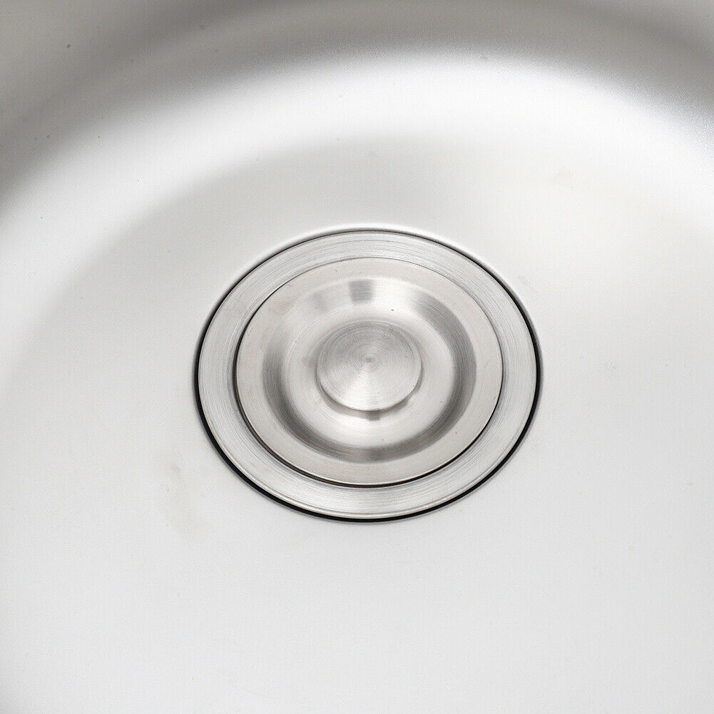 Modern Kitchen Sink Round Stainless Steel Single Bowl With Waste Plumbing Kit