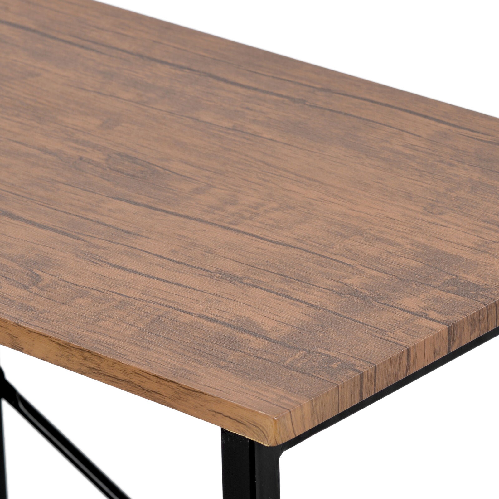 Industrial Bookcase 3-Tier Storage Rack Living Room Home Office Steel Frame