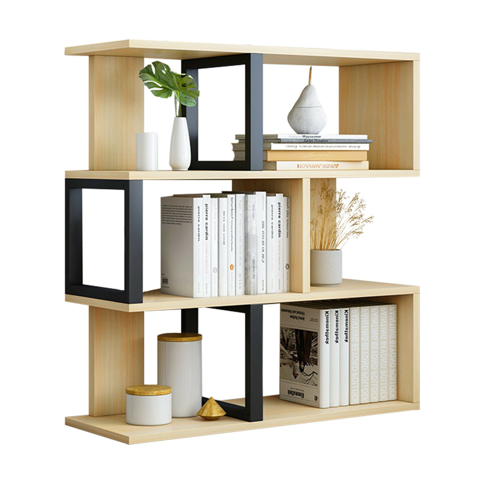 3-Tier Storage Rack Bookcase Display Plants Stand Shelf Metal Particle Shelf