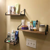Vintage Industrial Smooth Wooden Metal Wall Floating Shelf Storage Shelving Unit