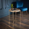 Gold Metal Side/Coffee Tray Table With Removable Top Living Room Max.Load 10kgs