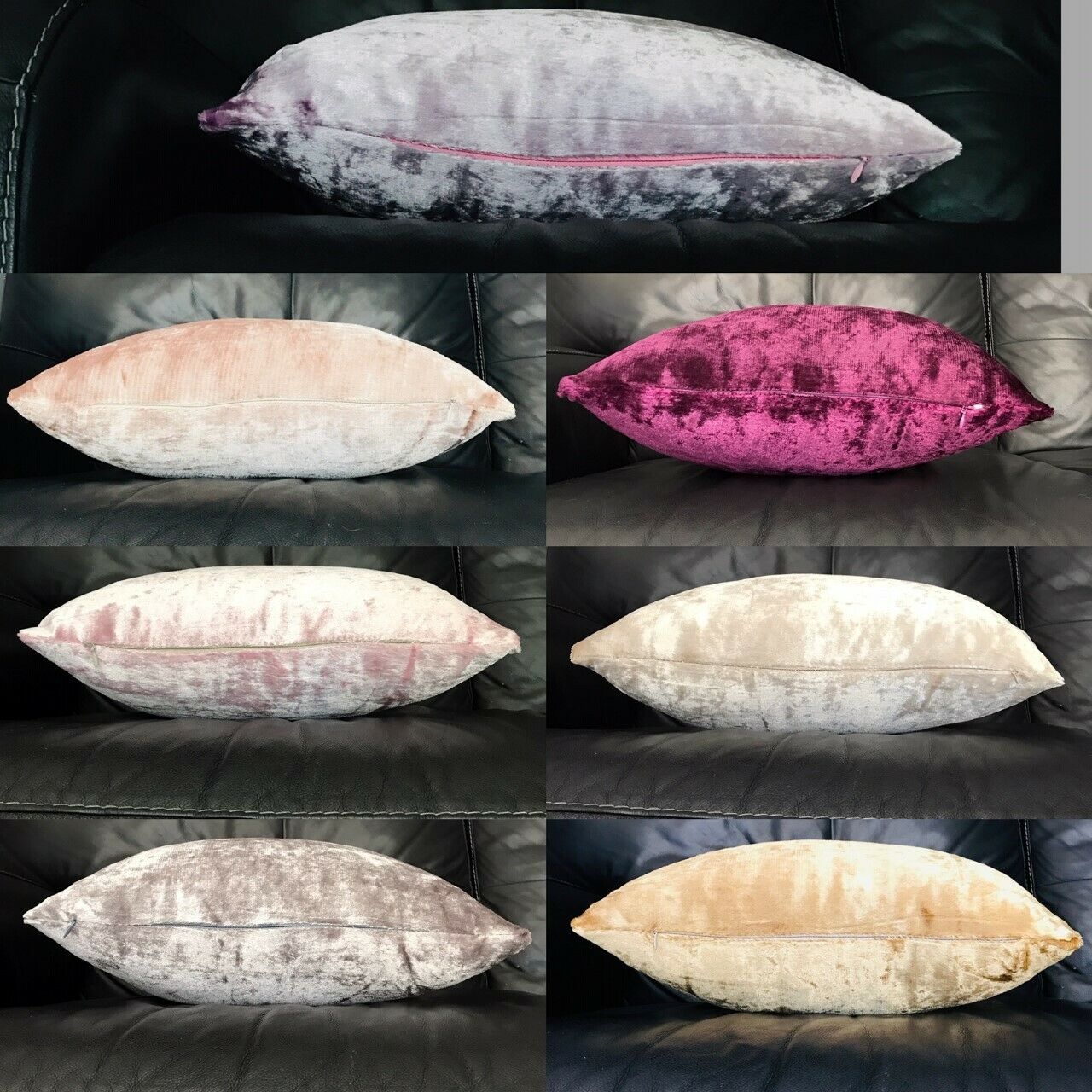 Throw over bedspread Shiny Crushed Velvet Sofa or bed Cushion Cover 8 colours