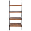Industrial Ladder Shelving Unit 4 Tier Display Stand Bookshelf Wall Storage Rack