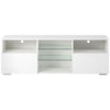 White Modern TV Stand Sideboard Cabinet Matt Body High Gloss Doors LED Lights