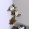 3 Tiers Rustic Solid Wooden Rack Wall Hanging Metal Shelf Storage Adjust Design