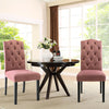 2x Pink Velvet Crown High Back Dining Chairs Kitchen Dining Room Bedroom Chairs