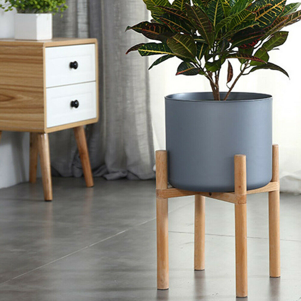 10"-12" Potted Plant Stand Wooden Flower Pot Rack Display Planter Holder Indoor