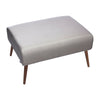Large Bench Stool Linen Upholstered Wooden Leg Footstool Coffee Table Pouffe