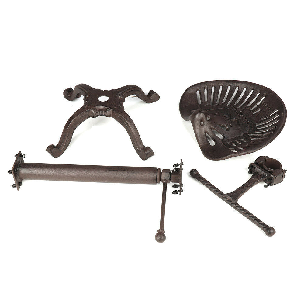 Vintage Tractor Seat Adjustable Bar Stool Rustic Cast Iron Industrial Chair UK