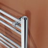 Chrome Towel Rail Radiator Rads Bathroom Heated Straight Ladder Warmer w/ Valves
