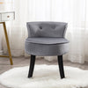 Velvet Dressing Table Stool Bedroom Vanity Makeup Stool Bedroom Chair Gray HT