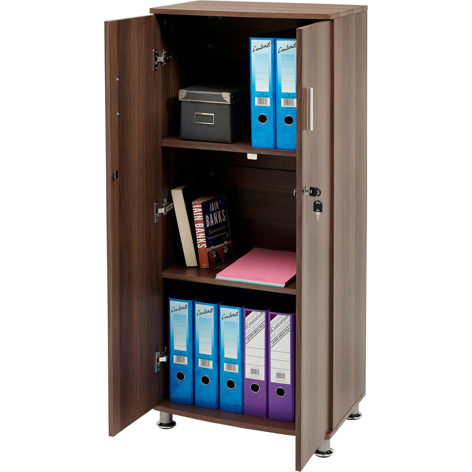 3 Shelf Cupboard Storage with Lock Furniture for Home Office Piranha Bonito PC6w