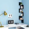 5 Tier Floating Wall Shelves Corner Shelf Storage Display Holder Bookcase Set