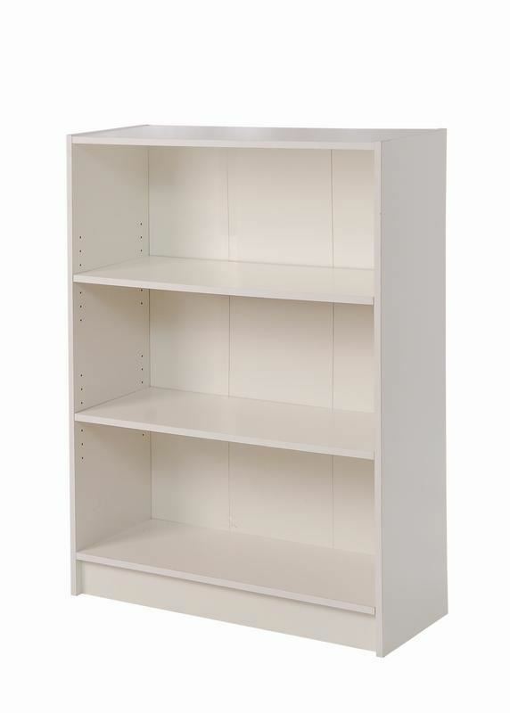 3 Tier Bookcase Wide Display Shelving Storage Unit Wood Furniture White
