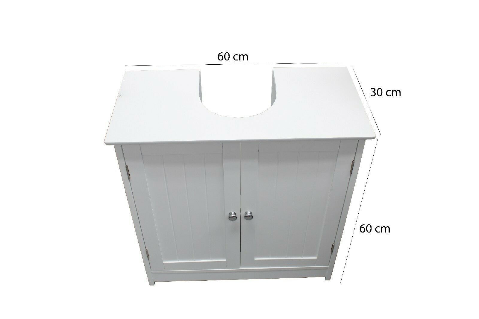 WHITE WOOD UNDER SINK CABINET BATHROOM STORAGE UNIT