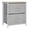 2 Drawer Fabric Bedside Table Chest of Drawers Cabinet Nightstand Storage Unit