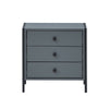 Bedside Table Cabinet Bedroom Furniture Nightstand 3 Drawer Dark Grey