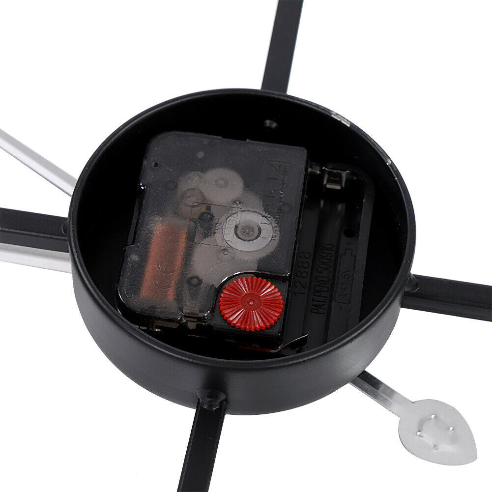 60cm Roman Numeral Wall Clock Indoor Outdoor Garden Metal 60CM Round Face Black