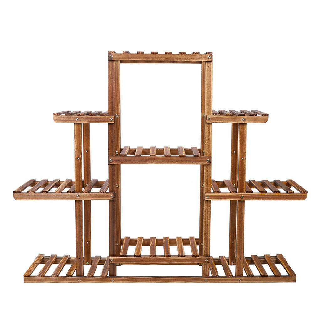 Wooden Plant Stand 6 Tiers Updated Solid Pot Shelf Flower Bonsai Rack Display UK