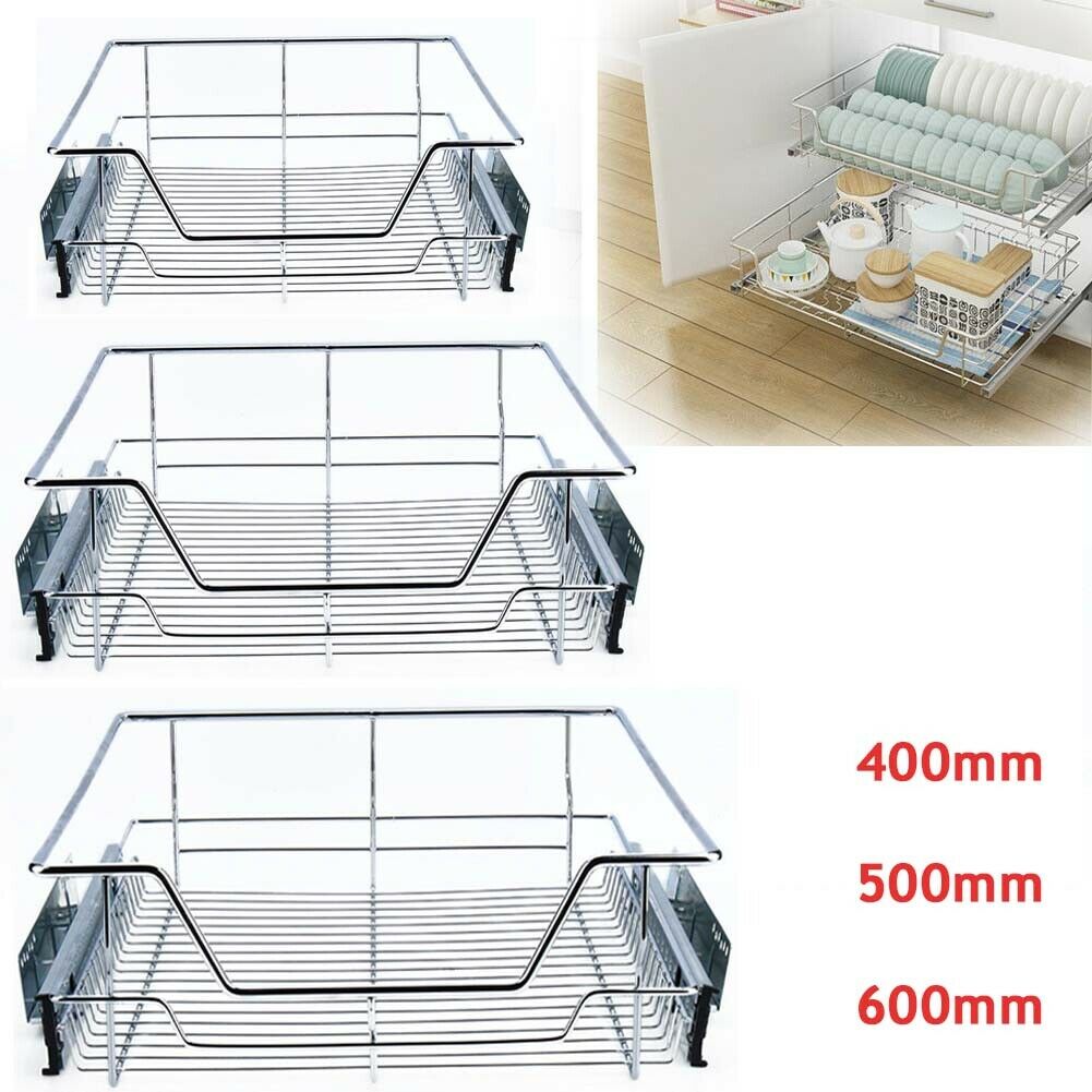 Pull Out Kitchen Baskets Slide Out Storage Basket Cupboard Drawer 350 - 600mm