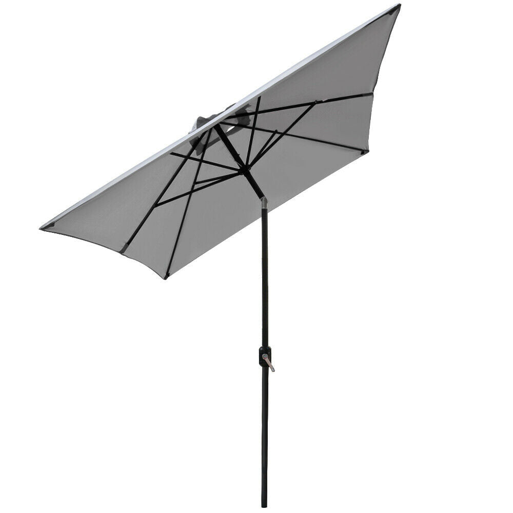 2x3M Outdoor Parasol Patio Sun Shade Garden Umbrella Crank Rectangular Grey