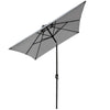 2x3M Outdoor Parasol Patio Sun Shade Garden Umbrella Crank Rectangular Grey