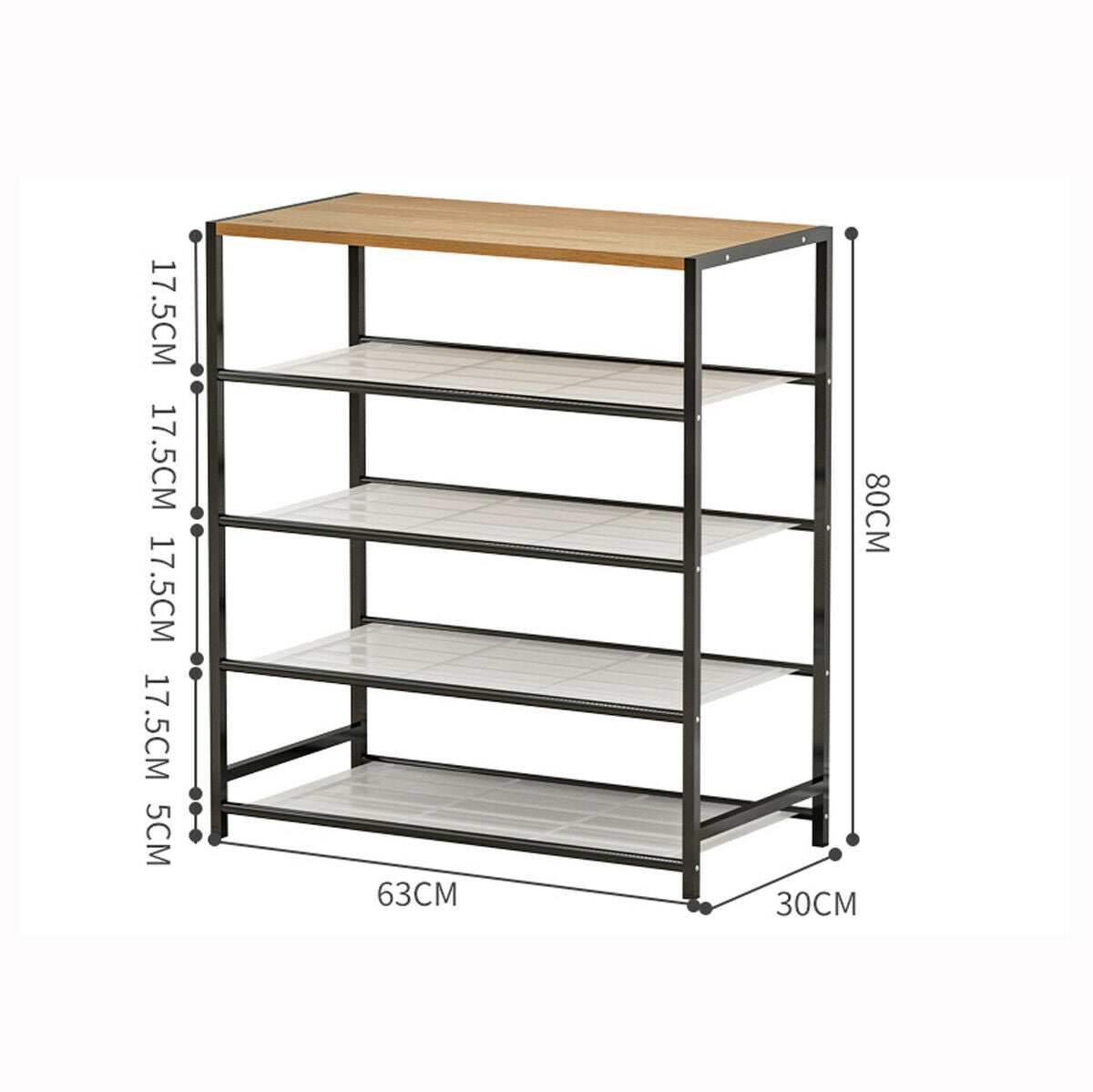 5 Layers Shoe Rack Storage Shelf Organizer Footwear Metal Mesh Shelves Stand UK