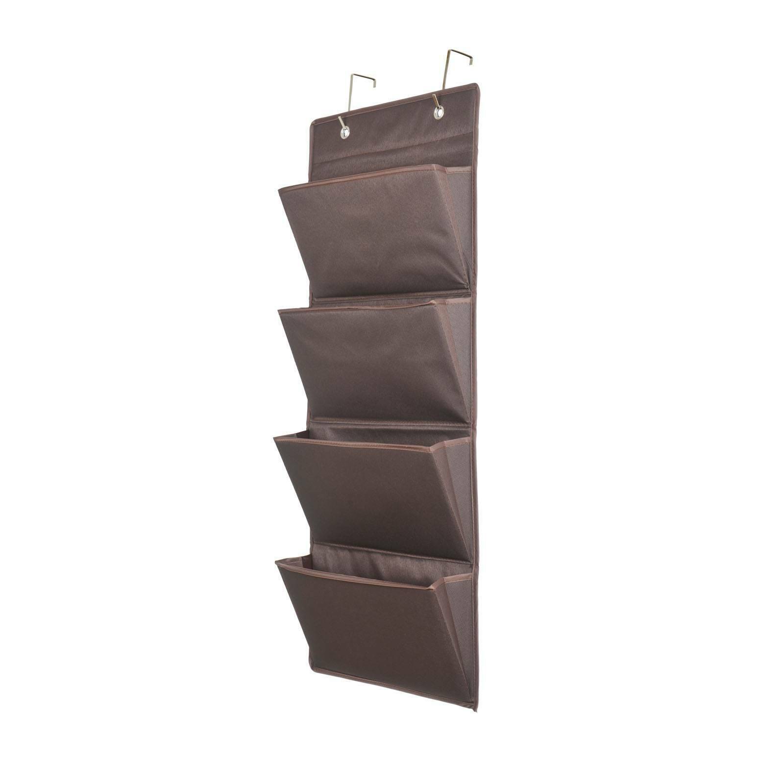 4 TIER OVER THE DOOR HANGING HOOKS ORGANISER STORAGE POCKETS WARDROBE UNIT