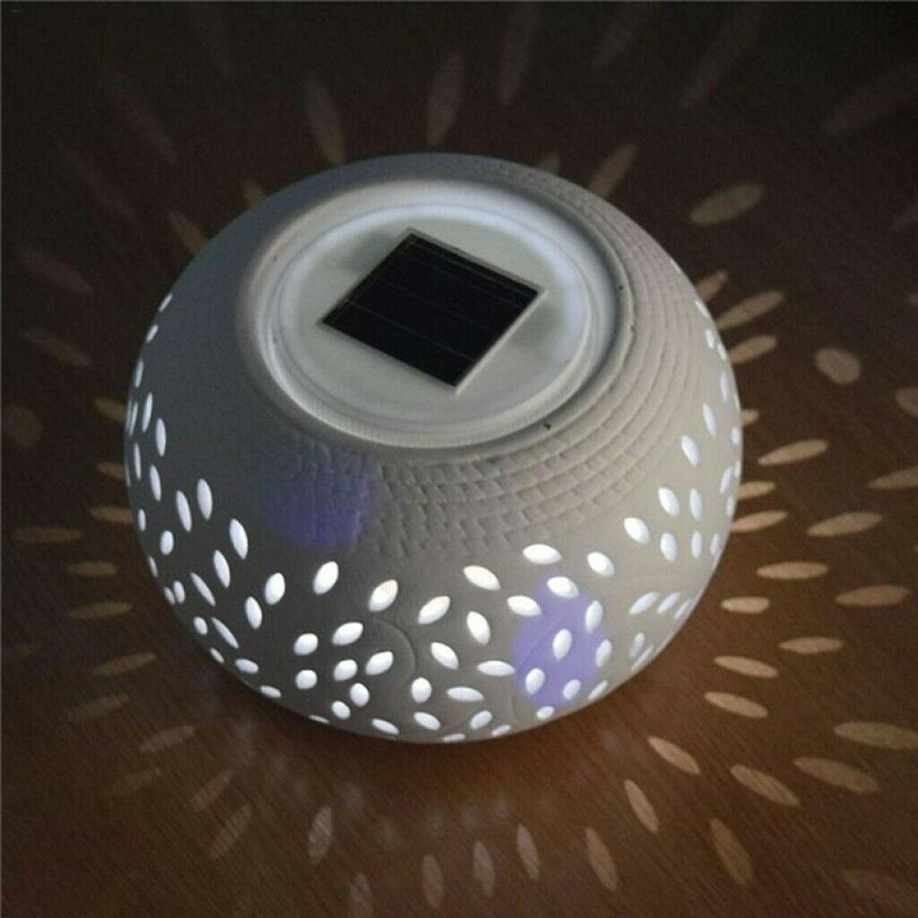 CERAMIC STONE COLOUR CHANGING LED SOLAR POWER LIGHT TABLE GARDEN OUTDOOR LAMP UK (DS-CLS)