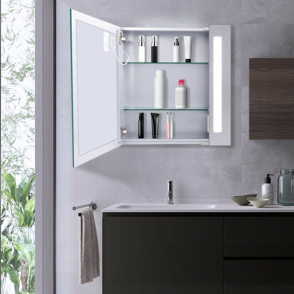 LED Bathroom Mirror Cabinet Lights Illuminated with Demister Shaver Socket Touch