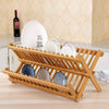 Folding Bamboo Wooden Draining Rack Dish Drainer Plate Washing Up Counter Sink